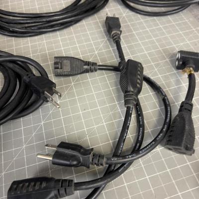 Black Extension Cords, Heavy Guage for Electronics and Multipliers