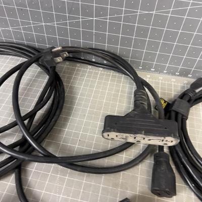 Black Extension Cords, Heavy Guage for Electronics and Multipliers