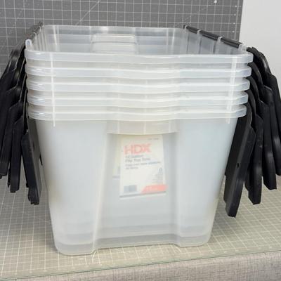 (5) Lidded Large Tubs