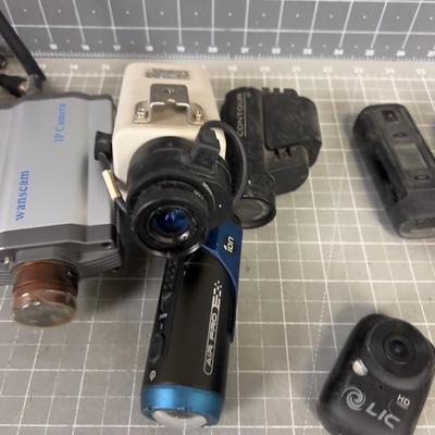 Cameras: Some for Helmet some for Wall, etc. 