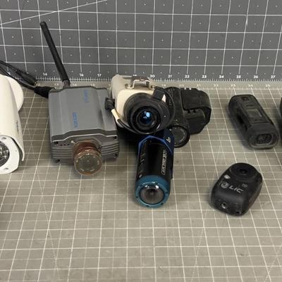 Cameras: Some for Helmet some for Wall, etc. 