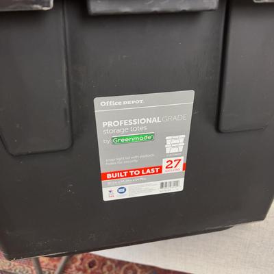 (2) 27 Gallon Totes Black/Yellow 