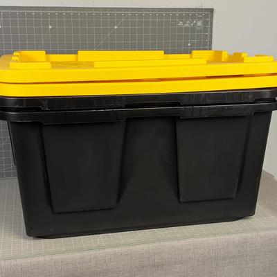 (2) 27 Gallon Totes Black/Yellow 