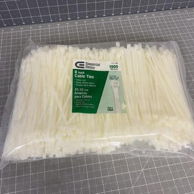 Large Bag of 1000 Count 8" Zip Ties 