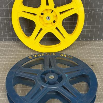 2 Film Reels; Yellow and Blue