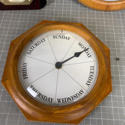 CLOCKS; Regular Clock, Week Clock and Weather Station. 