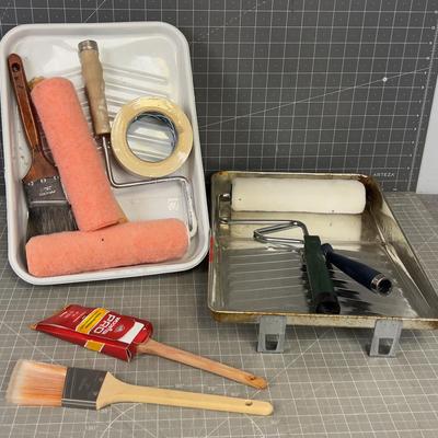Paint Pans Rollers and Brushes