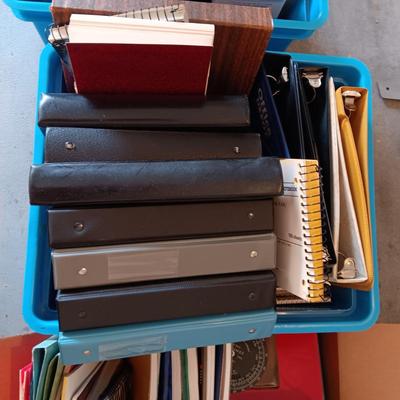 SEVERAL SIZES OF SPIRAL NOTEBOOKS, 3 RING BINDERS AND OTHER OFFICE SUPPLIES