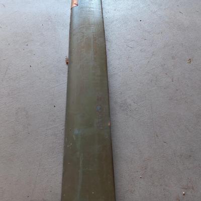 WOODEN PLANE PROPELLER WITH COPPER SHEETING ON EACH END