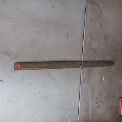 WOODEN PLANE PROPELLER WITH COPPER SHEETING ON EACH END