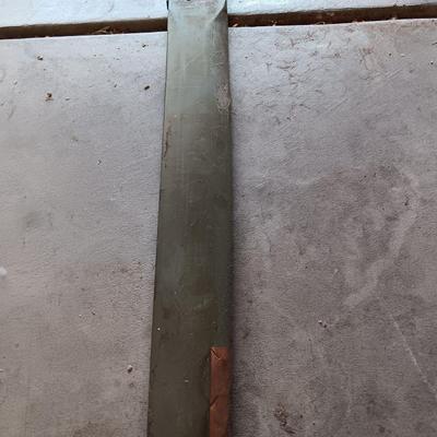 WOODEN PLANE PROPELLER WITH COPPER SHEETING ON EACH END