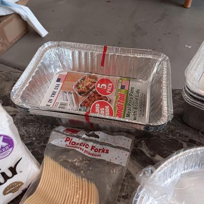 6 PACK COOLER, DISPOSABLE WARES AND MORE