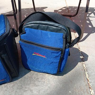 2 NEW WEB FOLDING CHAIRS AND 2 SOFT SIDED COOLERS