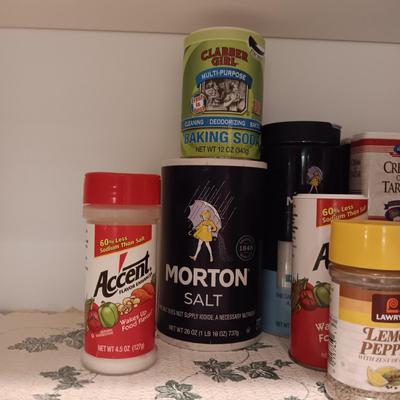 A VARIETY OF SPICES AND A SET OF SHAKERS