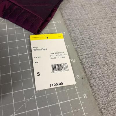 Small Burgandy Covington  Outwear Coat with Belt QUILTED 