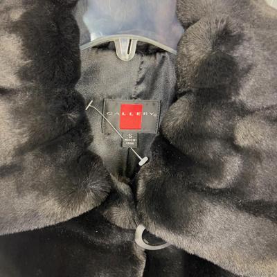Gallery Small Black Faux Fur Long Coat 