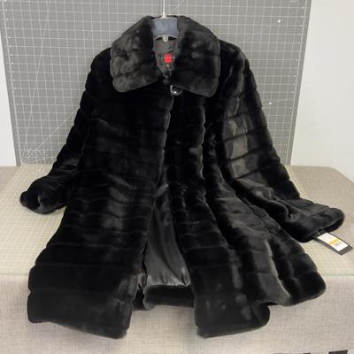 Gallery Small Black Faux Fur Long Coat 