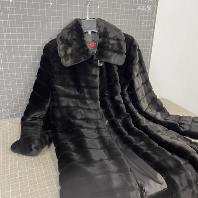 Gallery Small Black Faux Fur Long Coat 