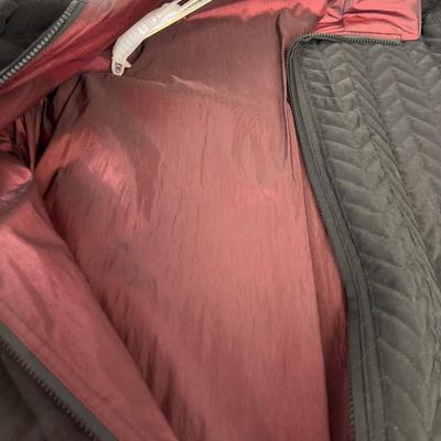 Gallery Small Black  and Burgundy Reversible Pea Coat 