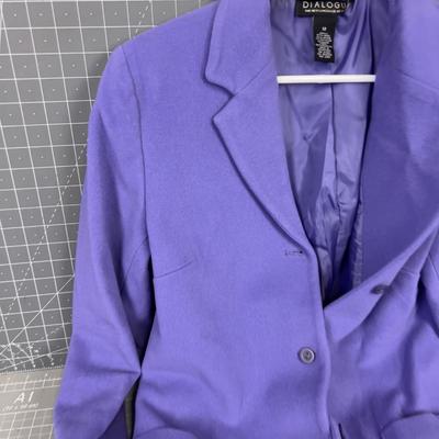 DIALOG Purple Jacket Fleece Blazer 