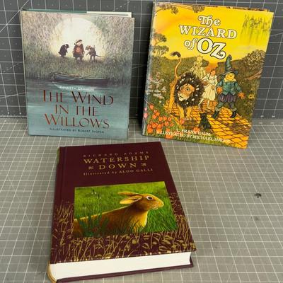 Beautifully Illustrated Story Books: Wizard Of Oz, Wind and the Willows, Watership Down 