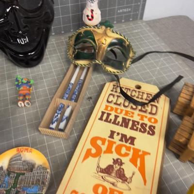 Knick Knacks, Masks, Toys Decorations Lot