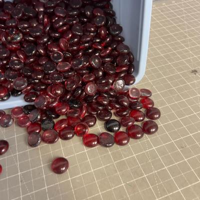 Small Tub full of Red Glass Decorative 
