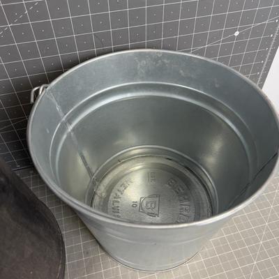 Galvanized Bucket and Plastic Charcoal Bucket 