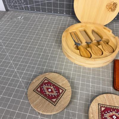 Mixed Household Lot: Cookie Mold, Cheese Knife, Etc. 