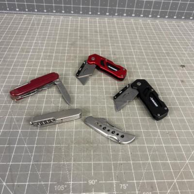 5 Folding Pocket Knives 