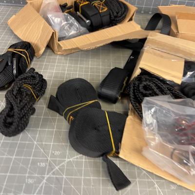 Several Ratchet Straps Nuts and Bolts Etc. 