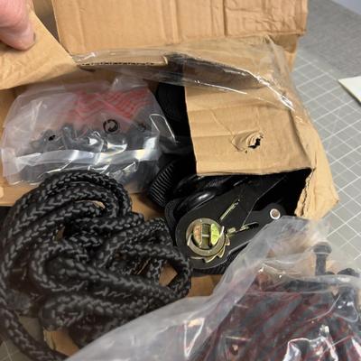 Several Ratchet Straps Nuts and Bolts Etc. 