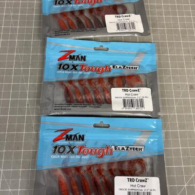 Z Man Hot Crawz Artificial Lures (3) New 