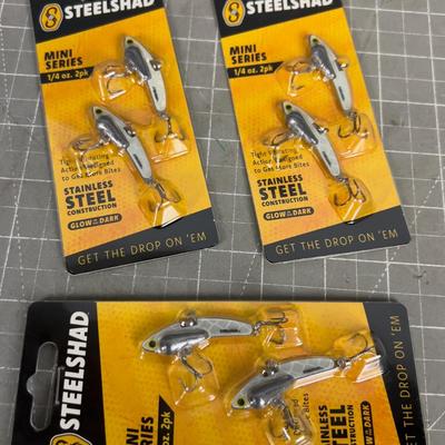 Steel Shad Mini Series Glow Silver Lures