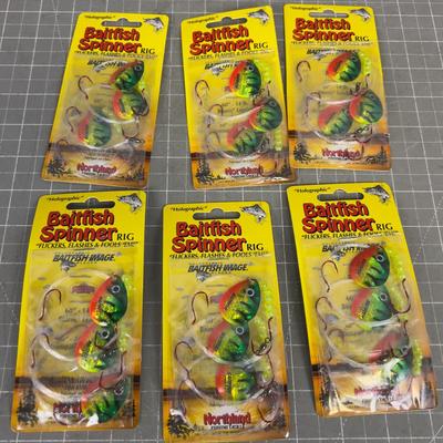 (6) Packages of Bait Fish Spinner Rigs 