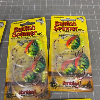 (6) Packages of Bait Fish Spinner Rigs 