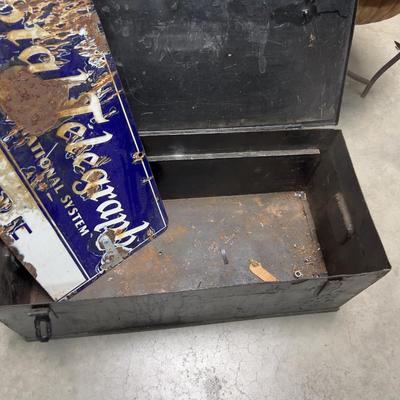 Tool Box, Vintage, Painted Black 