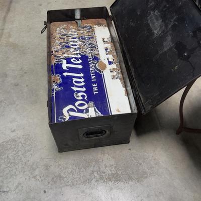 Tool Box, Vintage, Painted Black 