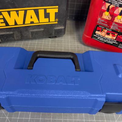 3 Pieces; Tools Boxes, Gas Can 
