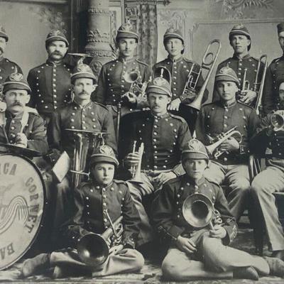 rare JAMAICA IOWA CORNET BAND PHOTOGRAPH 19th CENTURY 
