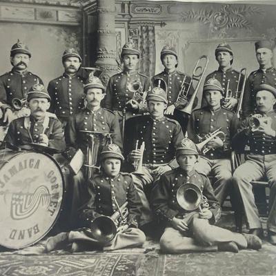 rare JAMAICA IOWA CORNET BAND PHOTOGRAPH 19th CENTURY 