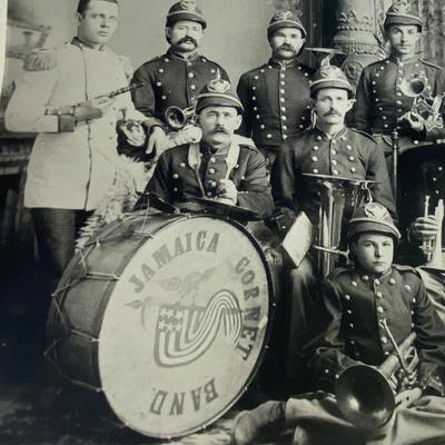 rare JAMAICA IOWA CORNET BAND PHOTOGRAPH 19th CENTURY 