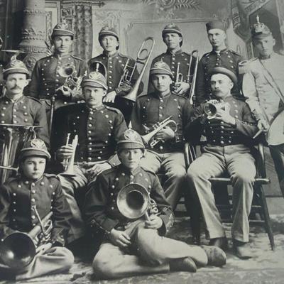 rare JAMAICA IOWA CORNET BAND PHOTOGRAPH 19th CENTURY 