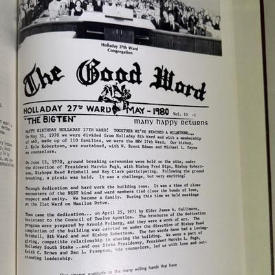 LDS HOLLADAY 27th WARD 1970-1980 UTAH HISTORY