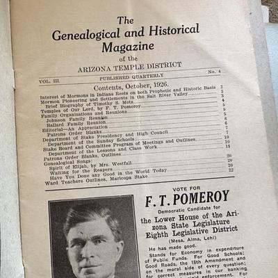 LDS Genealogical and Historical Magazine of the ARIZONA TEMPLE DISTRICT V3 1926