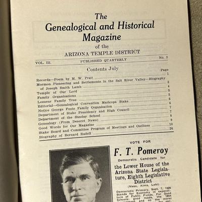 LDS Genealogical and Historical Magazine of the ARIZONA TEMPLE DISTRICT V3 1926