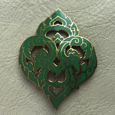 vintage SIAMESE ENAMEL GOLDTONE PIN BROOCH AMFARCO
