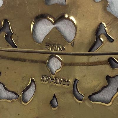 vintage SIAMESE ENAMEL GOLDTONE PIN BROOCH AMFARCO