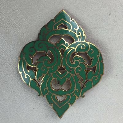 vintage SIAMESE ENAMEL GOLDTONE PIN BROOCH AMFARCO