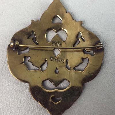 vintage SIAMESE ENAMEL GOLDTONE PIN BROOCH AMFARCO
